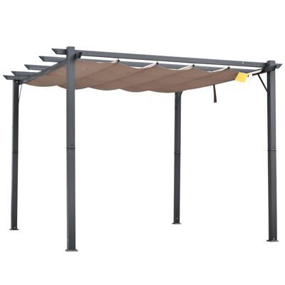 Pergola Pavillon mit Schiebedach Alu 3x3x2.2m