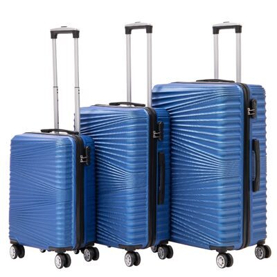 Reisekoffer Hartschalenkoffer NIA 3er Set blau