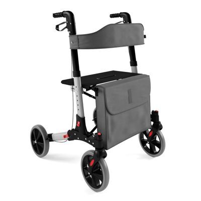 Rollator höhenverstellbar mit Sitz und Rückenlehne grau