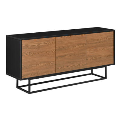 Sideboard Boxholm 120x30x55cm Schwarz/Dunkler Holzton