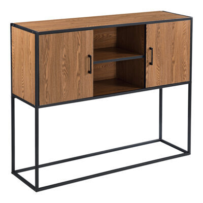 Sideboard Motala 90 x 108.5 x 30cm Dunkler Holzton/Schwarz