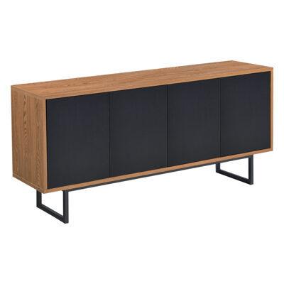 Sideboard Mariestad 120x30x55cm Dunkler Holzton/Schwarz