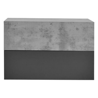 Wandregal Madison 2er Set Beton-Optik/Dunkelgrau 46x30x15cm