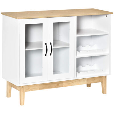 Weinschrank mit Glastür Weinregal Sideboard 8 Flaschen Weinregal