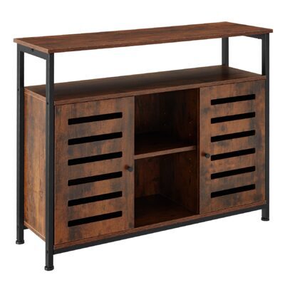 Sideboard Warrington 100x37x82cm Industrial dunkelbraun