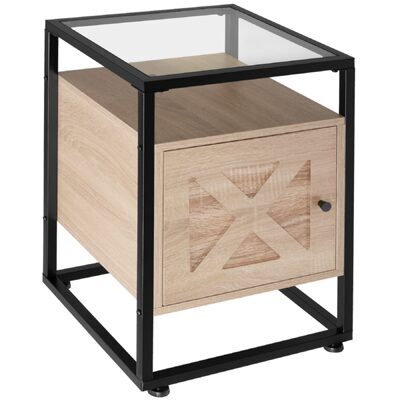 Nachttisch Kidderminster 40x43x60,5cm Industrial Holz hell, Eiche Sonoma