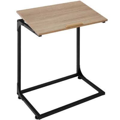 Beistelltisch mit neigbarer Platte Ruston 55x35x66,5cm Industrial Holz hell, Eiche Sonoma