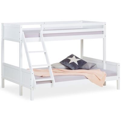 Hochbett Kinderbett Doppelbett 90x200cm aus Holz Weiss