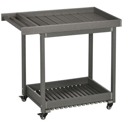 Servierwagen Barbecue Trolley mit Handtuchhalter Grau