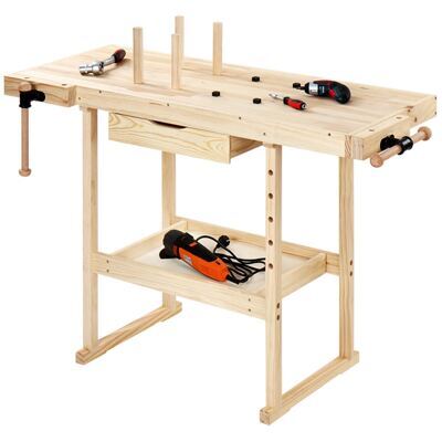 TIMBERTECH Hobelbank 127x57.5x82.5cm Holz Spannzange bis 200kg